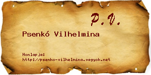 Psenkó Vilhelmina névjegykártya